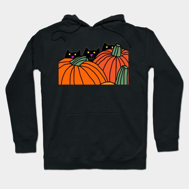 Funny Cats and Pumpkins at Halloween Hoodie by ellenhenryart